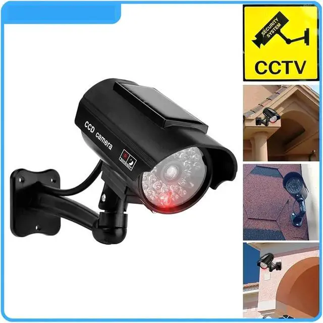 Alt view image 2 of 6 - Fake Camera Dummy Waterproof Security CCTV Surveillance Camera with Flashing Red Led Light Outdoor Indoor(Dummy Camera x3)