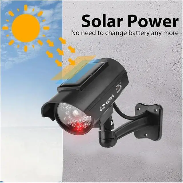 Alt view image 3 of 6 - Fake Camera Dummy Waterproof Security CCTV Surveillance Camera with Flashing Red Led Light Outdoor Indoor(Dummy Camera x3)