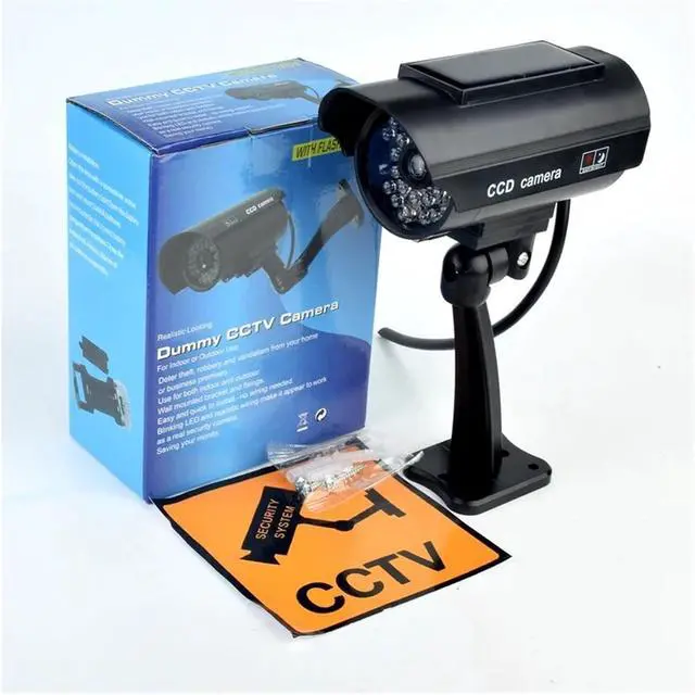 Alt view image 6 of 6 - Fake Camera Dummy Waterproof Security CCTV Surveillance Camera with Flashing Red Led Light Outdoor Indoor(Dummy Camera x3)