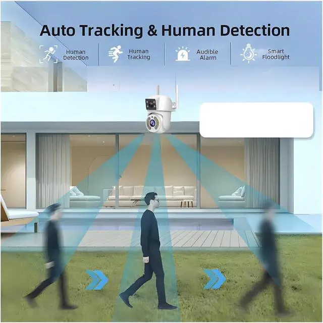 Alt view image 2 of 6 - Tuya 8MP WiFi IP Camera PTZ Dual Lens Dual Screen Manual Detection Full Color Night Vision Outdoor Security Surveillance Camera(EU Plug,8MP 2.4G Only Camera)