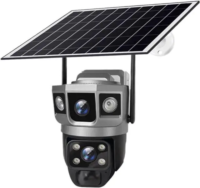 Main image of V380 Pro 12MP Solar WiFi IP Camera CCTV Two Lens Three Screen Auto Tracking Outdoor 6K Security Surveillance PTZ Camera(Camera add 64G Card)