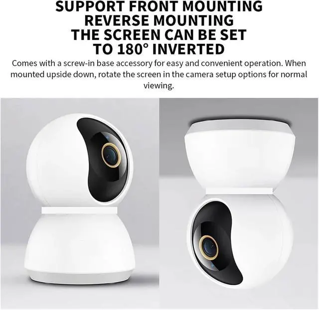 Alt view image 6 of 6 - 360° Smart Home Security Camera PTZ 2K Webcam 1296P 3 Megapixel AI Human Detection Night Vision Webcam Work with(US Plug)