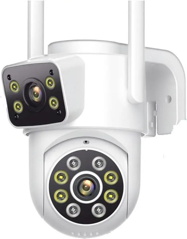 Main image of 4K PTZ WiFi IP Camera 8MP Dual Lens AI Human Detection Outdoor Security CCTV with Dual Screens ICSEE App Control(UK Plug,8MP Add 128G SD Card)
