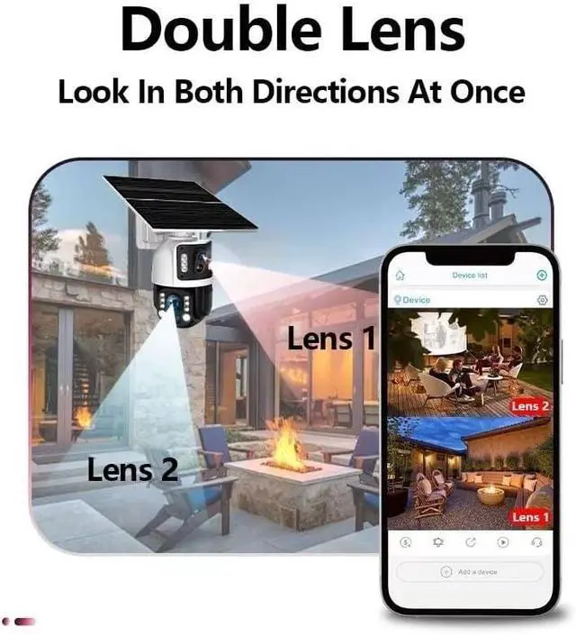 Alt view image 3 of 6 - for UBOX 36X Zoom Solar Security Camera Wireless Outdoor, 3MP Dual Lens PTZ Camera with 20X Optical Zoom, PIR AI Human Detection, Night Vision, Two-Way Audio, Solar Powered, IP66 Waterproof2