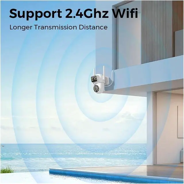 Alt view image 5 of 6 - 4K PTZ WiFi IP Camera 8MP Dual Lens AI Human Detection Outdoor Security CCTV with Dual Screens ICSEE App Control(UK Plug,8MP Add 128G SD Card)