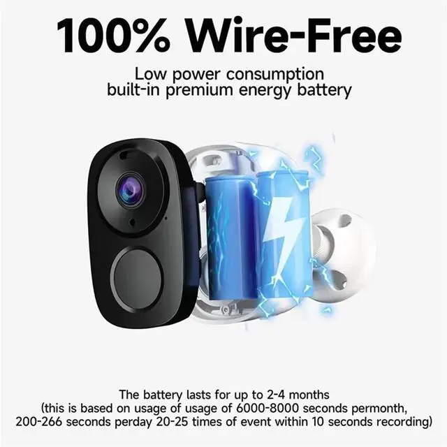 Alt view image 4 of 6 - Security Cameras Outdoor, 2K 3MP Battery Powered WiFi Security Camera with Spotlight Siren, 2-Way Audio, Waterproof(1 Set SolarCam TF64)