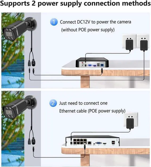 Alt view image 5 of 6 - 4K Poe Security Camera Outdoor Indoor 4MP/5MP/8MP Audio Night Vision Waterproof Bullet Surveillance CCTV IP Camera for NVR(3.6mm,5MP)