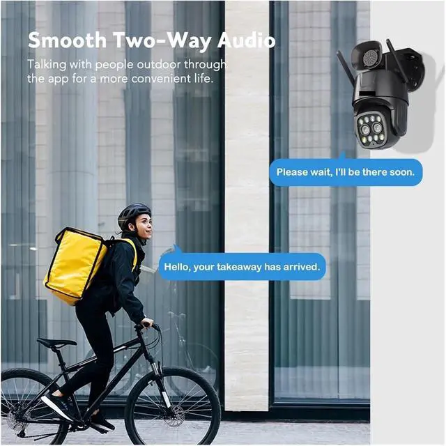 Alt view image 5 of 6 - WiFi / 4G Sim Card Security Camera Dual 4K 8MP Ultra HD Lens 10X Digital Zoom AI Human/Vehicle/Pets Smart Detection 16MP Camera(16MP WiFi NO TF Card)