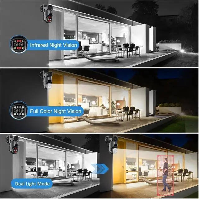 Alt view image 6 of 6 - WiFi / 4G Sim Card Security Camera Dual 4K 8MP Ultra HD Lens 10X Digital Zoom AI Human/Vehicle/Pets Smart Detection 16MP Camera(16MP WiFi NO TF Card)