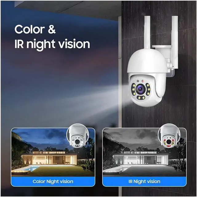 Alt view image 4 of 7 - Tuya 4MP PTZ WiFi Network Camera Security Protection Outdoor IP66 Waterproof 5G Dual-Band Camera Home Video Surveillance(US Plug,4MP 5g)