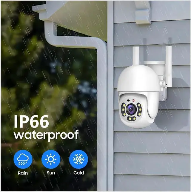 Alt view image 6 of 7 - Tuya 4MP PTZ WiFi Network Camera Security Protection Outdoor IP66 Waterproof 5G Dual-Band Camera Home Video Surveillance(US Plug,4MP 5g)