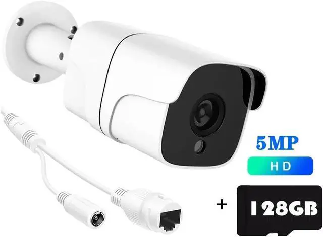 Alt view image 2 of 7 - 5MP 5G WiFi IP Camera Outdoor Bullet Smart Home Security Cameras Auto Tracking Color Night Vision Video Audio Surveillance(EU Plug,5MP with 128G Card)
