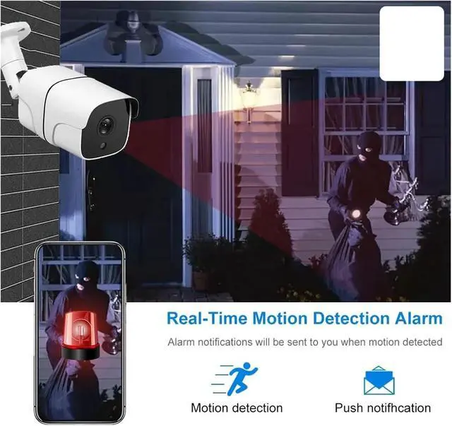 Alt view image 7 of 7 - 5MP 5G WiFi IP Camera Outdoor Bullet Smart Home Security Cameras Auto Tracking Color Night Vision Video Audio Surveillance(EU Plug,5MP with 128G Card)