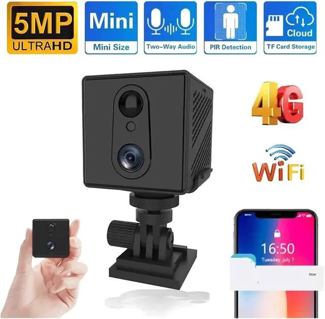 Alt view image 3 of 7 - Mini 4G Security Camera SIM Card WiFi Ultra HD Surveillance Camera 3000 MAh Battery Low Power Voice Intercom CCTV Camcorder(4G NO Card)