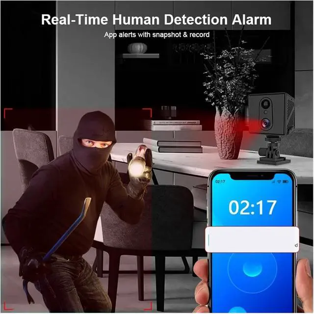 Alt view image 4 of 7 - Mini 4G Security Camera SIM Card WiFi Ultra HD Surveillance Camera 3000 MAh Battery Low Power Voice Intercom CCTV Camcorder(4G NO Card)