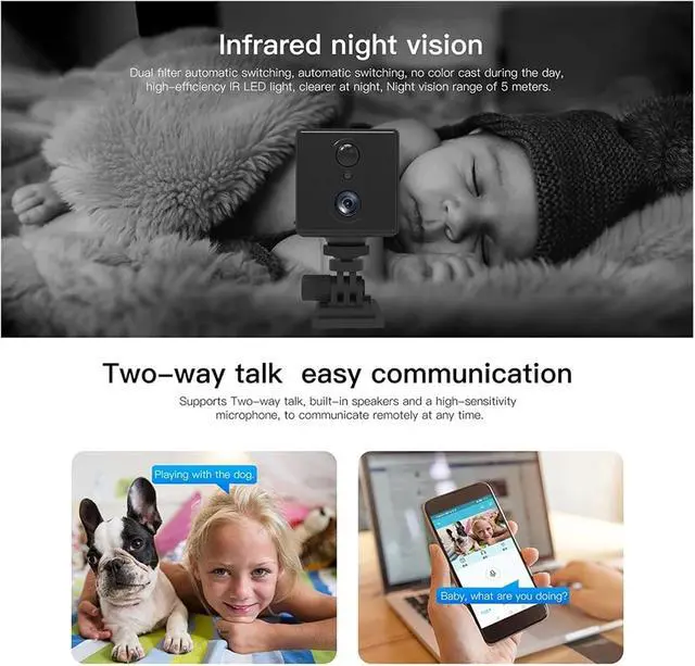 Alt view image 5 of 7 - Mini 4G Security Camera SIM Card WiFi Ultra HD Surveillance Camera 3000 MAh Battery Low Power Voice Intercom CCTV Camcorder(4G NO Card)
