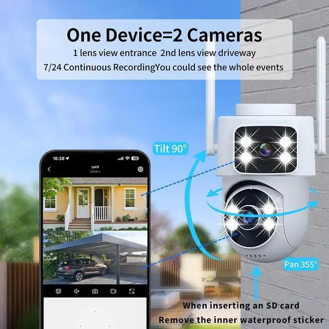 Alt view image 5 of 7 - Virtual Bundle, 2MP White & Black SQ17 Dual-Lens Cameras + Gloss Gunmetal TDB5 Bear Camera, 3K WiFi Indoor Security Cameras with AI Auto Tracking
