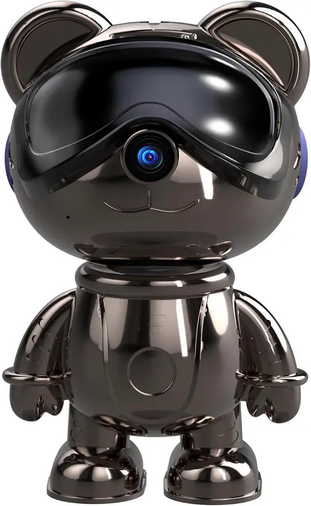 Alt view image 4 of 7 - Virtual Bundle, 2MP White & Black SQ17 Dual-Lens Cameras + Gloss Gunmetal TDB5 Bear Camera, 3K WiFi Indoor Security Cameras with AI Auto Tracking