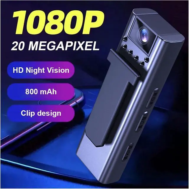 Alt view image 2 of 6 - 1080P HD Small Portable Law Enforcement Camcorder, Night Vision Digital Video Recorder with 800mAh Battery, Max 128GB TF Card & Micro USB Charging(with WiFi)
