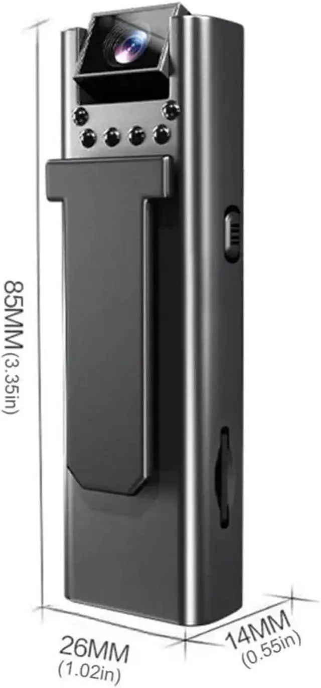 Alt view image 6 of 6 - 1080P HD Small Portable Law Enforcement Camcorder, Night Vision Digital Video Recorder with 800mAh Battery, Max 128GB TF Card & Micro USB Charging(with WiFi)