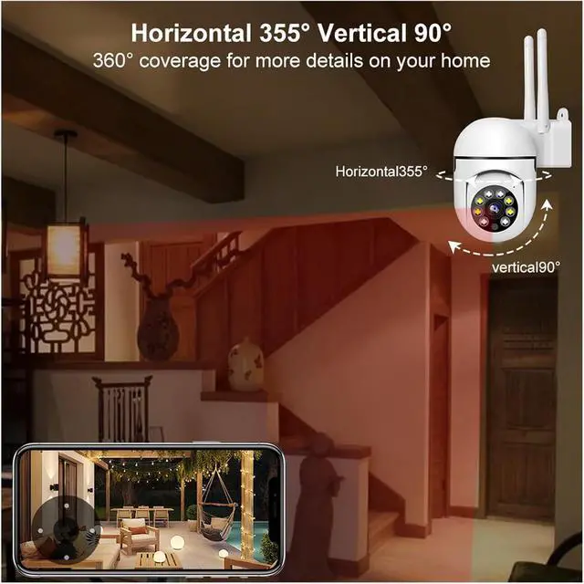 Alt view image 3 of 7 - Tuya WiFi Indoor Security Camera, Two-Way Audio Wall Mounted Home Surveillance Monitor(EU Plug,Camera only)