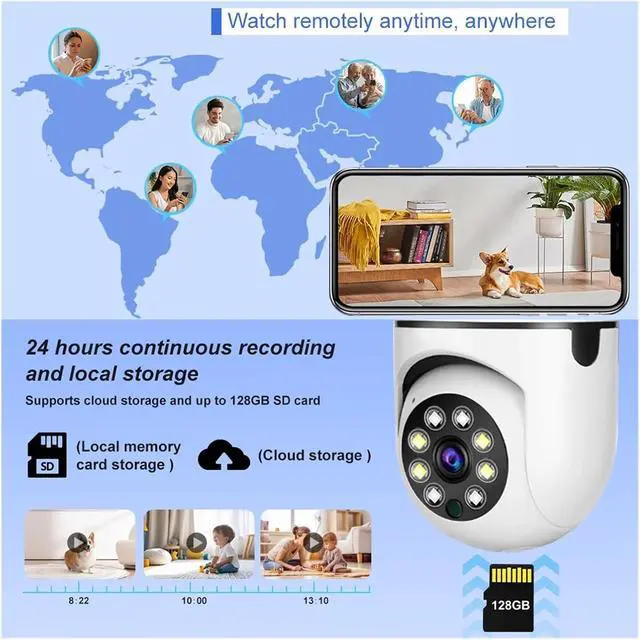 Alt view image 7 of 7 - Tuya WiFi Indoor Security Camera, Two-Way Audio Wall Mounted Home Surveillance Monitor(EU Plug,Camera only)