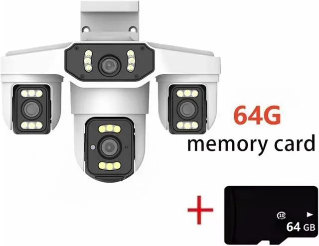 Alt view image 2 of 7 - 15MP 8K WiFi Outdoor Security Camera, 4-Lens 3-Screen PTZ Auto Tracking Waterproof Onvif Surveillance Cam