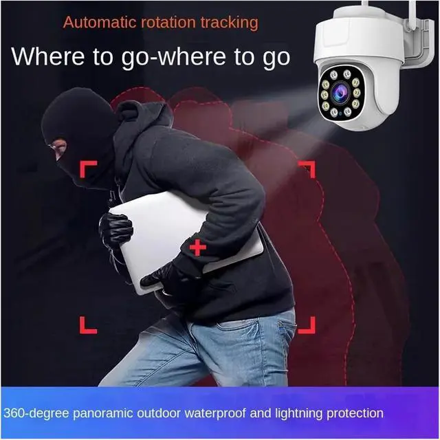 Alt view image 7 of 7 - 5MP Outdoor WiFi PTZ Security Camera, 10X Digital Zoom AI Human Auto Tracking Tuya Compatible Surveillance Cam(EU Plug)