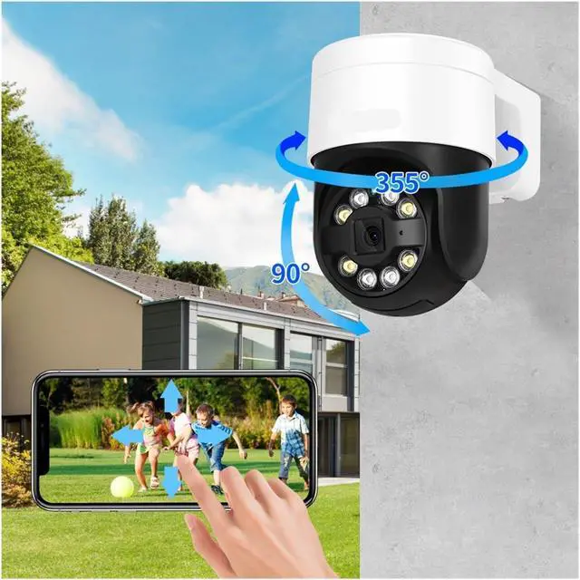 Alt view image 3 of 6 - 8MP 4K POE PTZ IP Security Camera, Outdoor CCTV Cam with AI Face Detection, Two-Way Audio, Full Color Night Vision, H.265 & ONVIF RTSP Protocol, Compatible with Xmeye App
