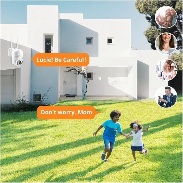 Alt view image 4 of 7 - 5MP WiFi PTZ Outdoor Security Camera, 5X Digital Zoom AI Human Detection Two-Way Audio Wireless Surveillance Cam(EU Plug,5MP NO TF Card)