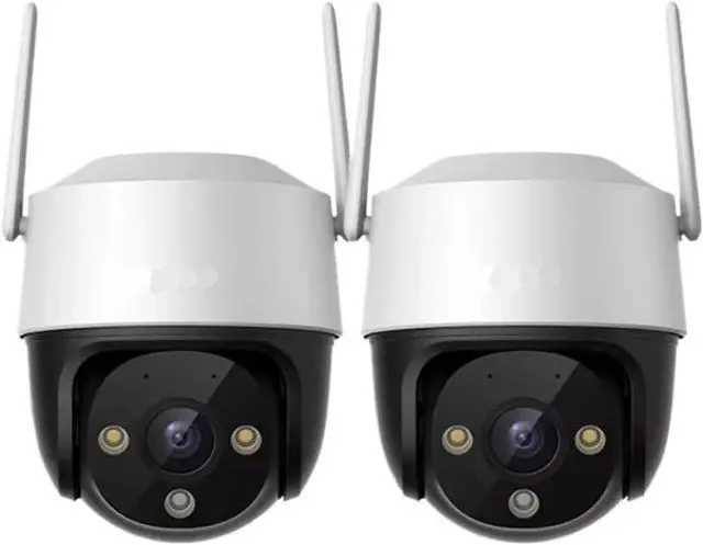 Main image of 2Pcs 5MP WiFi Outdoor Security Camera, 360° Pan Tilt Auto Tracking, Color Night Vision IP66 Weatherproof Surveillance Cam(US Plug_2PCS Camera)