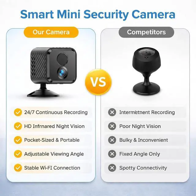 Alt view image 5 of 7 - Mini Hidden Camera 2K Mini Security Camera Wireless for Pet Dog Cat Monitor with Night Vision, 2.4 Ghz WiFi,Free Cloud Storage, No Need SD/TF Card, Hidden Cameras for Home Baby Office Room