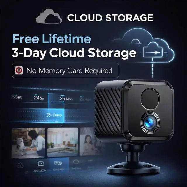 Alt view image 4 of 7 - Mini Hidden Camera 2K Mini Security Camera Wireless for Pet Dog Cat Monitor with Night Vision, 2.4 Ghz WiFi,Free Cloud Storage, No Need SD/TF Card, Hidden Cameras for Home Baby Office Room