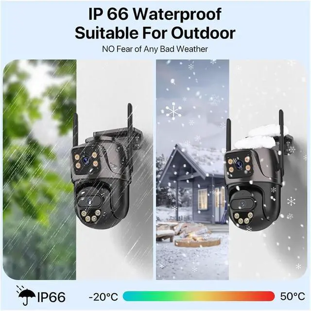 Alt view image 4 of 6 - Outdoor 4G SIM Card IP Camera Dual Screen Outdoor PTZ Camera Auto Tracking Security Video Surveillance ICsee(EU Plug)