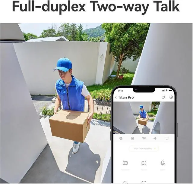 Alt view image 2 of 6 - Pro 6MP 5G WiFi IP Camera Red-Blue Warning Lights Outdoor POE Security Camera Full-Color Night Vision Human Detection(US Plug_6MP ADD 128G)
