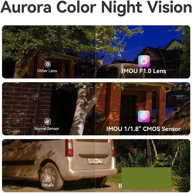 Alt view image 4 of 6 - Pro 6MP 5G WiFi IP Camera Red-Blue Warning Lights Outdoor POE Security Camera Full-Color Night Vision Human Detection(US Plug_6MP ADD 128G)