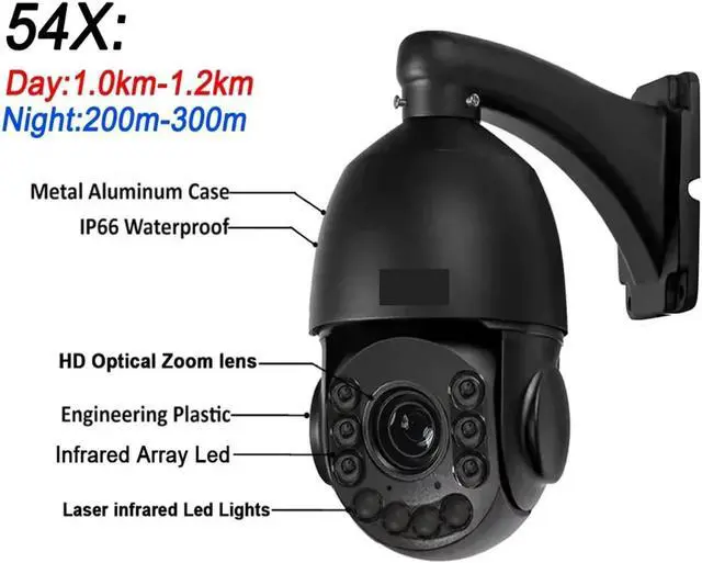 Alt view image 3 of 6 - Max.512G Laser Infrared Metal Auto Tracking Cruise 8MP 4K 90X Optical Zoom 360° Audio POE PTZ Speed Dome Surveillance IP Camera(54X 6MP Sony335 128G)