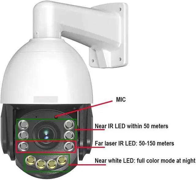 Alt view image 4 of 7 - 4K 8MP 300X Zoom Absolute Move POE Speed Dome PTZ IP Camera IVM4200 P2P IMX415 SD 256GB(4K 8MP 30fps POE)