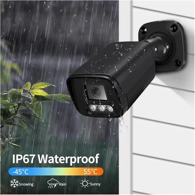Alt view image 6 of 6 - 8MP 4K IP Camera Outdoor Ai Face Recognition H.265 Black CCTV RTSP Color Night Vision 4MP POE Human Audio Security Camera(3.6mm,4MP POE AI Camera)