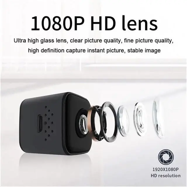 Alt view image 4 of 6 - 1080P HD Matte Micro Mini Security Camera with Night Light & Motion Detection, Portable Video Recorder DV Built-in 32G Storage