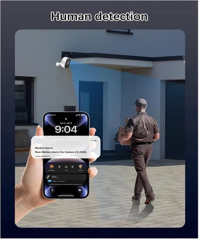 Alt view image 7 of 7 - 3MP Outdoor Solar Security Camera Humanoid Detection HD Color Night Vision Surveillance Camera Free Cloud Storage