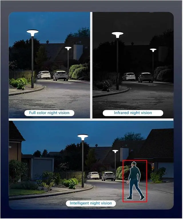 Alt view image 6 of 7 - 3MP Outdoor Solar Security Camera Humanoid Detection HD Color Night Vision Surveillance Camera Free Cloud Storage