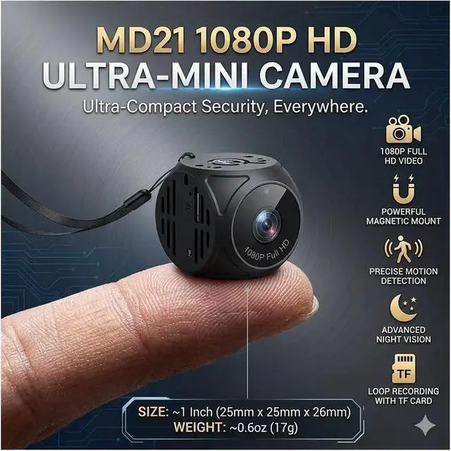 Alt view image 2 of 7 - 1080P HD Portable Micro Secret Security Camera, Infrared Night Vision Motion Detection Mini DV Video Recorder Camcorder
