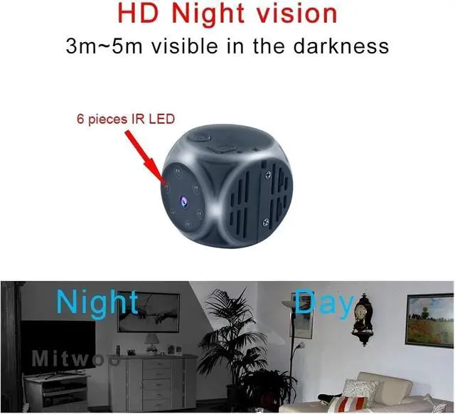 Alt view image 3 of 7 - 1080P HD Portable Micro Secret Security Camera, Infrared Night Vision Motion Detection Mini DV Video Recorder Camcorder