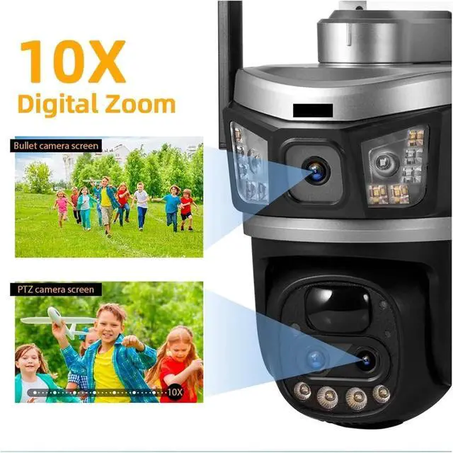 Alt view image 3 of 7 - 6MP Dual-Lens PTZ Camera - Outdoor 4G Solar Security