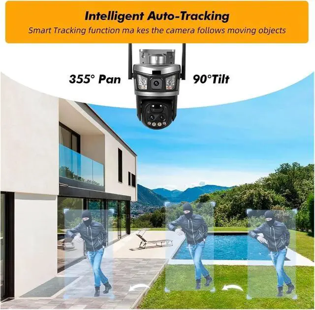 Alt view image 4 of 7 - 6MP Dual-Lens PTZ Camera - Outdoor 4G Solar Security