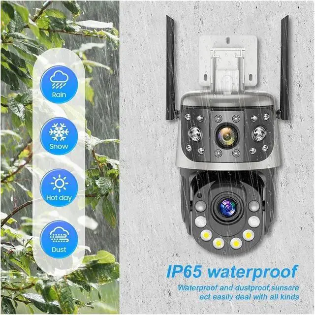 Alt view image 7 of 7 - 8MP Outdoor WiFi 50X Zoom 360° PTZ Camera Two Screen Motion Detection IP Video Surveillance Camera CCTV Two Way(EU Plug,50X Camera Add 128G)