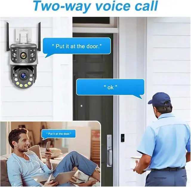 Alt view image 6 of 7 - 8MP Outdoor WiFi 50X Zoom 360° PTZ Camera Two Screen Motion Detection IP Video Surveillance Camera CCTV Two Way(EU Plug,50X Camera Add 128G)