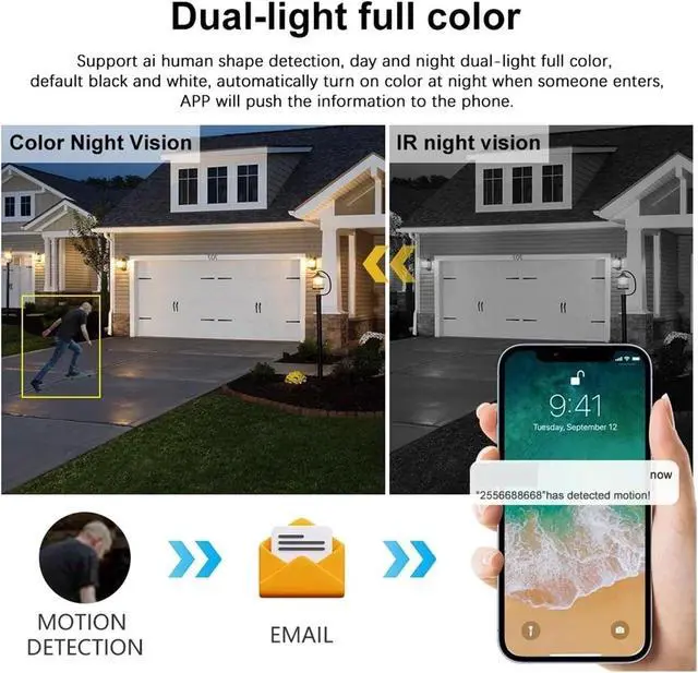 Alt view image 5 of 7 - 8MP Outdoor WiFi 50X Zoom 360° PTZ Camera Two Screen Motion Detection IP Video Surveillance Camera CCTV Two Way(EU Plug,50X Camera Add 128G)