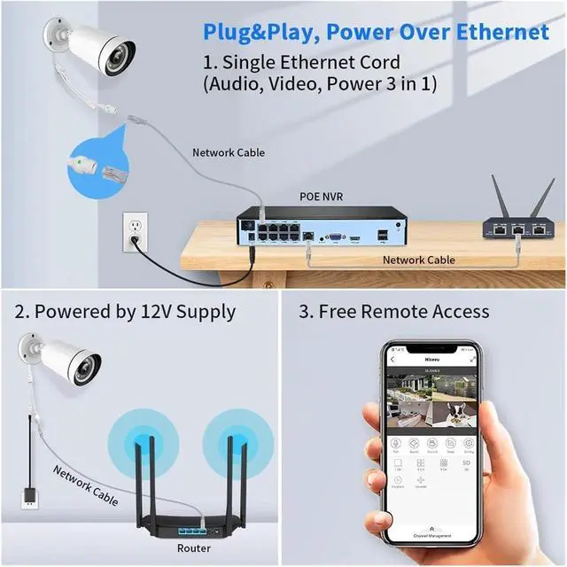 Alt view image 7 of 7 - 4K 8MP IP Camera Outdoor POE Video Surveillance Record CCTV Security Street Motion Alarm Color Night Vision